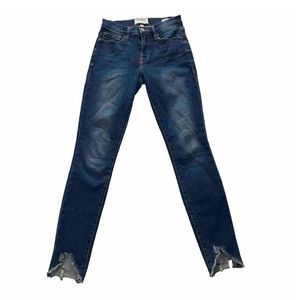FRAME‎ Le Skinny De Jeanne Jeans Front Split Raw Hem Women’s 24 Stretch $204